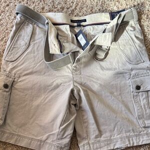 Tommy Hilfiger Beige Cargo Shorts with Belt